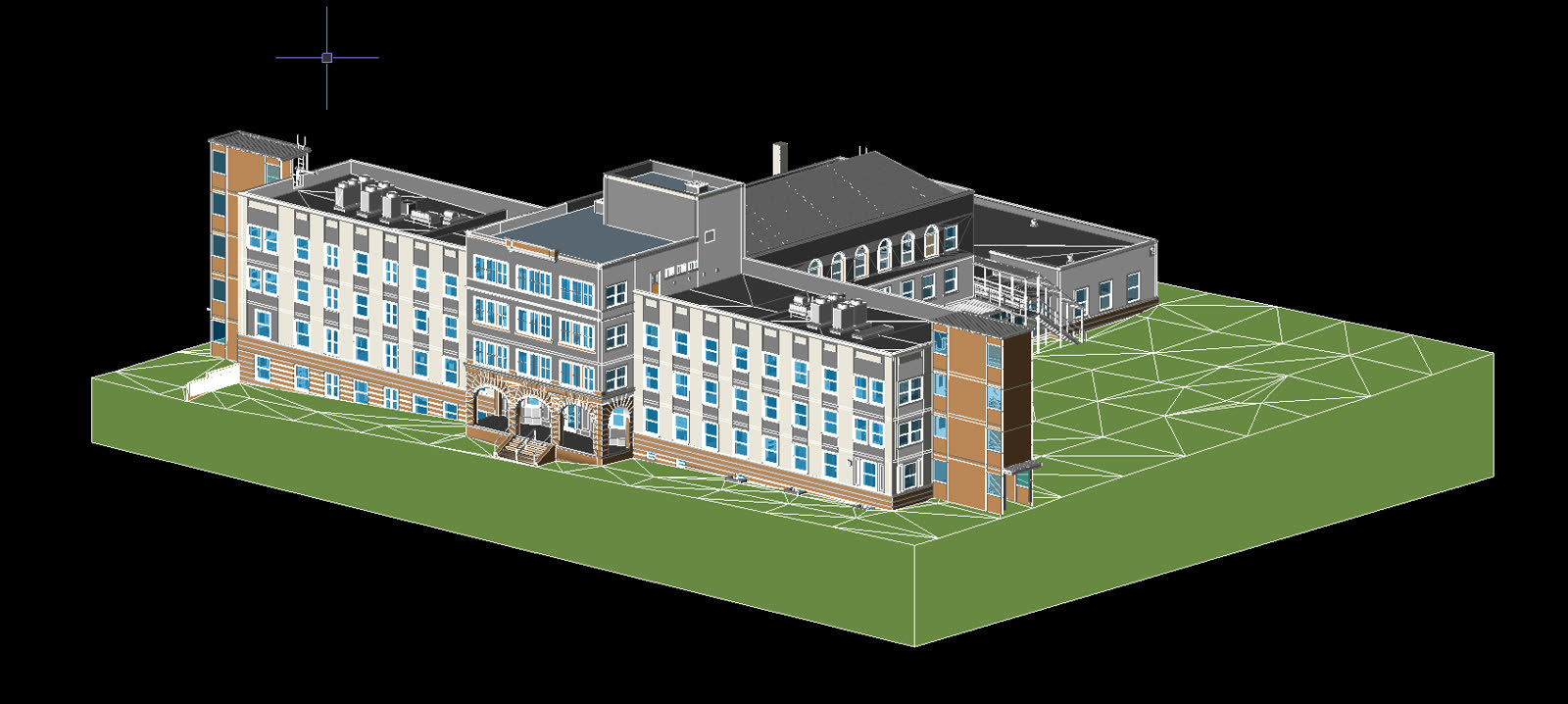 Revit building information model of a college building created from scan data
